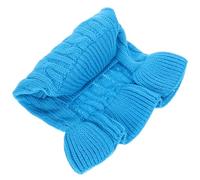 POPETPOP Suéter para Perros Talla L Color Azul Claro Cuello Alto de Punto Trenzado Ropa de Invierno Abrigada para Mascotas Adecuado para Exteriores y Cachorros