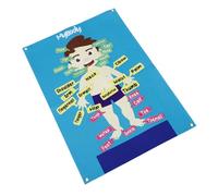 POPETPOP Tablero de Fieltro Grande para Actividades Preescolares Educativo Interactivo con Diseño de Cuerpo Humano Ligero y Portátil para Aprendizaje y Aula