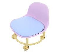 POPETPOP Taburete Rodante Infantil con Respaldo y Ruedas Aplicables para | Plástico, Asiento Acolchado, Movimiento Silencioso en Varias Superficies, Uso en Armarios y Baños
