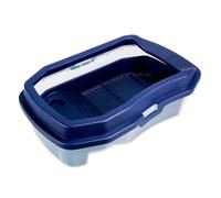 POPETPOP Tanque Plástico Tortugas para Tomar para Plataforma L el Sol, Área de Alimentación Integrada Resistente, Tamaño Azul, Acuaterrario Funcional para Reptiles y Anfibios, Adecuado