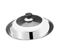 POPETPOP Tapa para Olla de Acero Inoxidable y Vidrio Resistente al Calor Recambio para Sartenes y Woks con Mango Seguro y Compatible con Múltiples Utensilios de Cocina