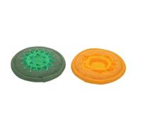 POPETPOP Tapetes Bordados Para Cuencos Sonoros Religiosos, Doble Capa, 2 Piezas Pequeñas 10 Cm (verde y Naranja), Almohadillas Para Cuencos Budistas, Accesorios Artesanales Para Soporte y Meditación