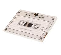 POPETPOP Tarjeta de Felicitación Grabable en Cartón, Forma Cinta de Casete Retro, Grabación de Voz 30 Segundos, Color Leche, Tarjeta para Cumpleaños y Felicitaciones, Obsequio Original