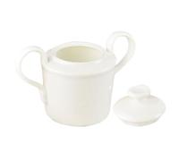 POPETPOP Tarro de Cerámica Blanco con Tapa para Azúcar Doble Asa Multifunción para Almacenamiento de Alimentos y Postres Resistente a Altas Temperaturas Adecuado para Cocina y Café 1