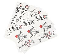 POPETPOP Tatuajes Temporales de San Valentín 5 Piezas 16x17 Cm Pegatinas Autoadhesivas Corazón Falso para Cuerpo y Rostro Decoración Fiesta Romántica