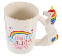 POPETPOP Taza de Cerámica 3d Diseño de Unicornio para Aficionados los Animales, Resistente al Calor, Capacidad 250ml, Adecuado Día del Padre o Madre