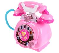 POPETPOP Teléfono de Juguete Educativo para Pequeños Juego de rol Música E Historias Teléfono Vintage Rosa sin Batería Juguete Interactivo para Desarrollo Cognitivo y Juego Imaginativo