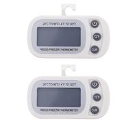 POPETPOP Termómetro Lcd Digital para Refrigerador y Congelador, 2 Unidades Color Blanco Pantalla Electrónica Grande y Carcasa de Abs