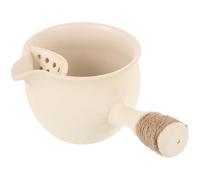 POPETPOP Tetera China de Cerámica con Asa Lateral para Preparar Té, Estilo Chino, Gran Capacidad, Diseño Sencillo y Natural, Adecuado para Camping y Uso al Aire Libre
