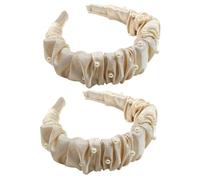 POPETPOP Tiara 2 Uds Bandas Para El Cabello Duro Diademas Lisas Con Brillo Diadema Ancha Y Dura Diadema Dura Satinada Diadema De Diadema De Aro Diadema Plisada Con Diademas