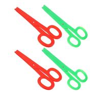 POPETPOP Tijeras Gigantes de Halloween 4 Piezas, Tijeras Falsas de Plástico Rojas y Verdes, Accesorio para Disfraz de Circo, Utilería para Teatro y Fiesta de Carnaval