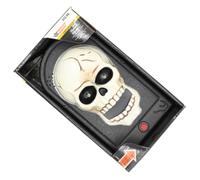 POPETPOP Timbre Eléctrico de Halloween Calavera Clara, Sonido Aterrador y Apariencia Realista para Decoración de Fiestas Infantiles y Casas Embrujadas