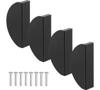 POPETPOP Tirador Semicircular de Aluminio Espacial 4 Pcs Negro, Manija del Gabinete para Cupboards y Dresser, para Dormitorio y Oficina, Recambio de Pomo Roto y Actualización de Muebles