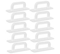 POPETPOP Tiradores Autoadhesivos para Armarios y Cajones 5 Pares Tamaño Pequeño Color Blanco Marfil sin Perforación Manijas Adhesivas para Puertas de Vidrio y Muebles Instalación