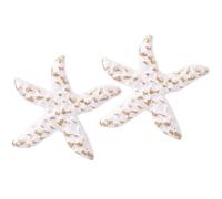 POPETPOP Tiradores de Armario Vintage de Hierro Fundido Diseño Estrella de Mar Blanco 2 Piezas por Paquete Perillas Retro para Cajones y Muebles Estilo Mediterráneo Accesorios para