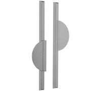 POPETPOP Tiradores de Gabinete en Forma de Media Luna 2 Piezas, Aleación de Aluminio, 160 Mm de Distancia entre Agujeros, Color Gris, Manijas para Muebles y Cajones de Cocina, Herrajes