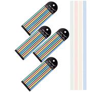 POPETPOP Tiras Adhesivas Transparentes para Resaltar Libros, 4 Libros en Colores Pastel Tamaño Estrecho, Pegatinas para Anotaciones Escolares y Oficina