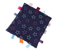 POPETPOP Toalla Apaciguadora para Ñiño Azul de Tela y Peluche Función de Masaje y Entrenamiento Cognitivo Colores y Animales Pequeños para Recién Nacidos