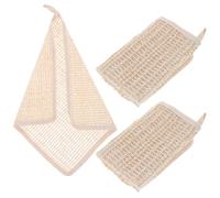 POPETPOP Toallitas Faciales de Algodón y Ramio 3 Piezas Paños de Baño para Cuerpo y Rostro Tamaño Mediano Tela Natural Transpirable Ideales para Higiene Diaria y Cuidado Facial