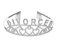 POPETPOP Tocado de Fiesta para Mujer Diadema con Cristales y Aleación Plateada Adorno Delicado para Decoraciones y Regalos de Divorcio Ajuste Cómodo y Elegante para Eventos Sociales