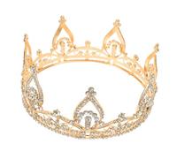 POPETPOP Tocado de Princesa de Novia Redondo Elegante Tiara con Gemas de Imitación para Mujer para Boda de Princesa Fiesta de Máscaras o Cumpleaños
