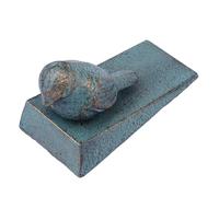 POPETPOP Tope de Puerta de Hierro Fundido Tipo Cuña Pequeño Diseño de Pájaro Verde y Dorado Resistente para Exteriores y Hoteles Protección Antideslizante para Puertas del Hogar