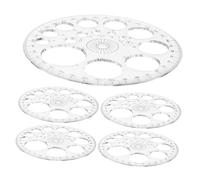 POPETPOP Transportador Circular De 360 Grados, Transparente Blanco, 11.5 Cm, Herramienta Precisa De Dibujo y Medición, Práctico para Oficina y Estudiantes, Pack De 6 Unidades
