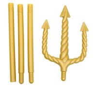 POPETPOP Tridente del , Accesorio para Cosplay de Halloween, Tridente de Plástico Desmontable, Color Dorado, para Fiestas de Disfraces Y Representaciones Teatrales.