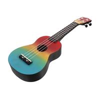 POPETPOP Ukelele de 21 Pulgadas para Principiantes Mini Guitarra Acústica de Madera Diseño Arcoíris Pintado a Mano Instrumento Musical Infantil Fácil de Transportar y Usar