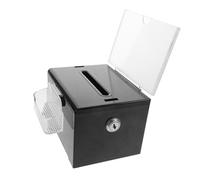 POPETPOP Urna De Acrílico Transparente con Cerradura Urna para Boletos De Rifa con Ranura para Votantes Caja De Donaciones Transparente con Cierre para Eventos y Exposiciones