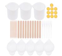 POPETPOP Vaso Mezclador de Epoxi de Silicona Transparente 43 Piezas Set para Manualidades DIY Varilla Agitadora y Taza Medidora, Herramienta para Hacer Resina y Proyectos Creativos