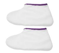 POPETPOP Vendas para Pies Cera para Terapia de Belleza Tamaño Único Poliéster Color Claro Borde Morado Conservación de Calor Cuidado Profesional Spa Masaje