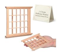 POPETPOP Ventanas de casa de muñecas, escala 1:12, muebles de casa de muñecas en miniatura, marco de ventana, modelo de casa de muñecas, accesorios de dormitorio