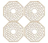 POPETPOP Ventanas en Miniatura Estilo Chino para Casas de Muñecas, 4 Piezas de Madera sin Pintar, Modelo DIY para Manualidades y Decoración de Mini Casas, Accesorios Detallados