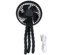 POPETPOP Ventilador de Trípode Flexible para Cochecito de Ñiño, Portátil y Silencioso, Sujeción Ajustable y Material Abs Resistente para Uso en Escritorio y Exteriores