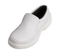 POPETPOP Zapatos de Seguridad Blancos Antistáticos para Taller Resistentes Golpes Transpirables y Antideslizantes Calzado Industrial Unisex para Trabajo Almacén y Fábrica