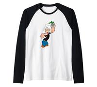 Popeye el Marinero - Arte Retro de Dibujos Animados de 1929 Camiseta Manga Raglan