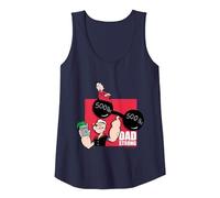 Popeye Papá Strong Día del Padre, Regalo para papá Camiseta sin Mangas, Mujer, Azul Marino, L