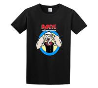 Popeye The Sailor Man 5 Fashionable Street Super Soft Cartoon Letter T-Shirt Black L