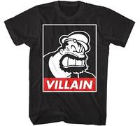 Popeye The Sailor Man Iconic Cartoon Characters Brutus The Villain - Camiseta para hombre, talla única, color negro, Negro , XXL