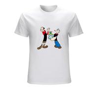 Popeye The Sailor Man Popeye E Olivia Palito - Camiseta de algodón para hombre, talla XS, blanco, M