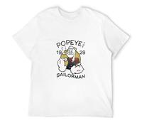 Popeye The Sailorman Anchor Tattoo 1929 Men's T Shirt Vintage Cartoon Comic Top T-Shirt White3XL