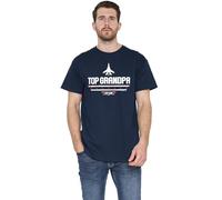 popfunk Gun Father's Day Top Grandpa T Shirt, Navy Camiseta, Azul Marino, 3XL Unisex Adulto