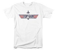 popfunk Paramount-Top Gun Logo T Shirt, White Camiseta, Blanco, XL Unisex Adulto