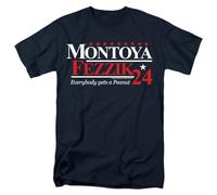 popfunk Princess Bride Montoya and Fezzik for President 24 T Shirt, Navy Camiseta, Azul Marino, L Unisex Adulto