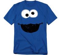 popfunk Sesame Street Cookie Monster Crayon Sketch T Shirt, Royal Camiseta, Azul Cobalto, L Unisex Adulto
