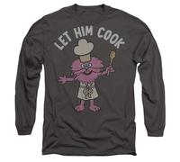 popfunk Sesame Street Let Him Cook Long Sleeve T Shirt, Charcoal Camiseta, Gris Oscuro, XXL Unisex Adulto