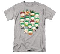 popfunk South Park Many Faces of Kyle T Shirt, Athletic Heather Camiseta, Gris, S Unisex Adulto