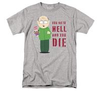 popfunk South Park Mr. Garrison Hell T Shirt, Athletic Heather Camiseta, Gris, 3XL Unisex Adulto