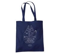 popfunk Star Wars Millenium Falcon Schematic - Bolsa de viaje reutilizable, azul marino, 38 x 42 cm